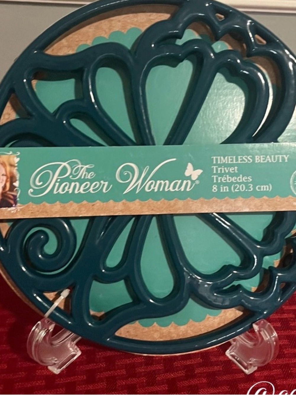Last One! 🌺 New Pioneer Woman Cast Iron Butterfly Trivet, Teal Blue - Picture 3 of 7